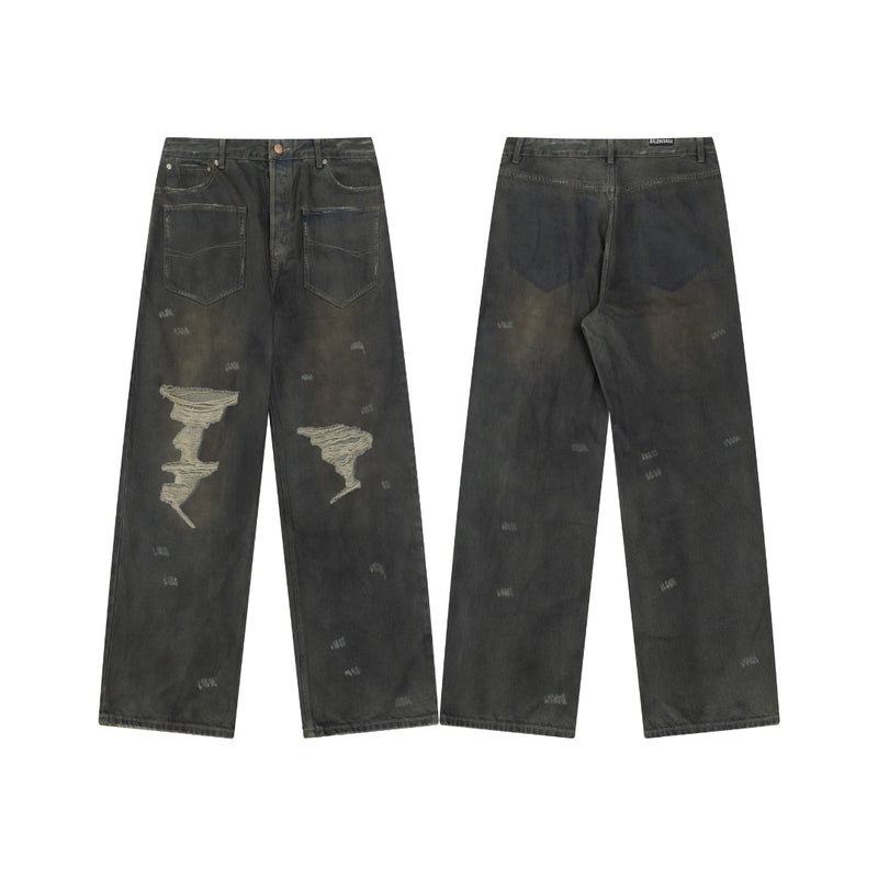 BALENCIAGA Mens Embroidered Jeans