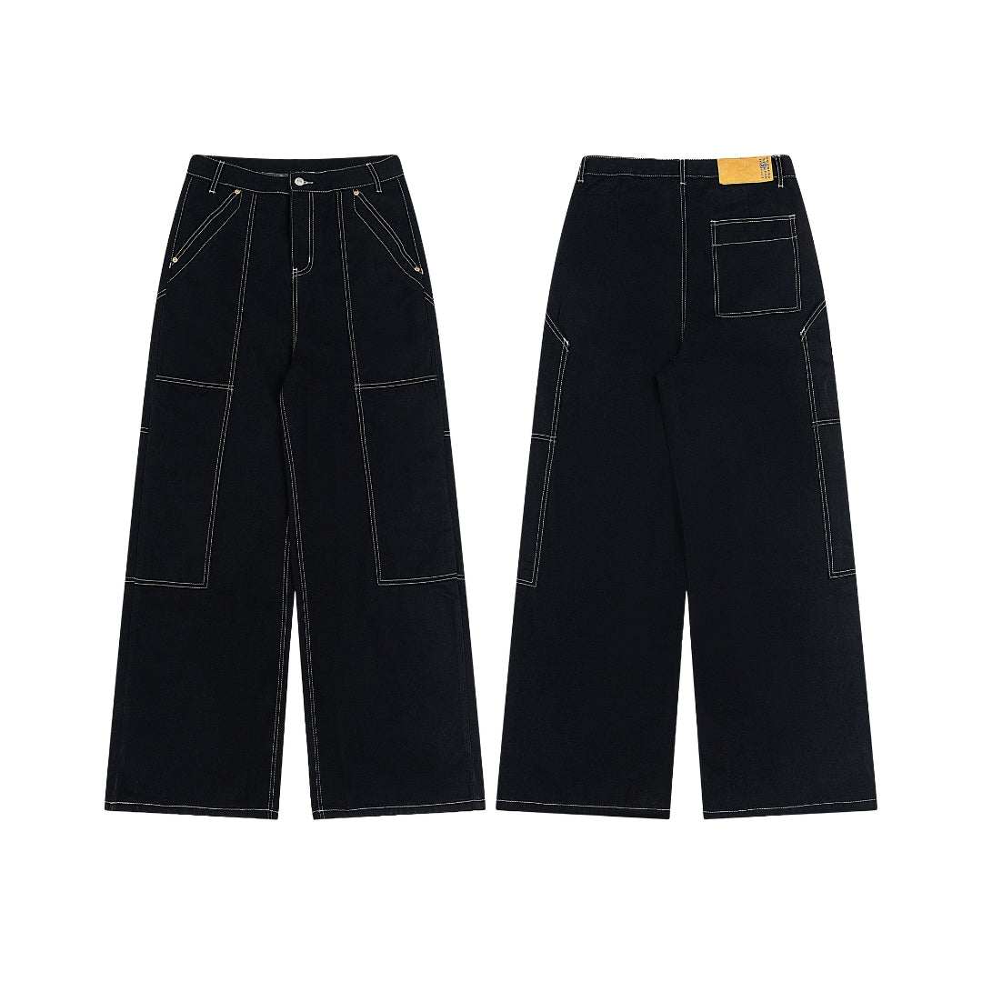 Maison Margiela Black jean with white hot stitching