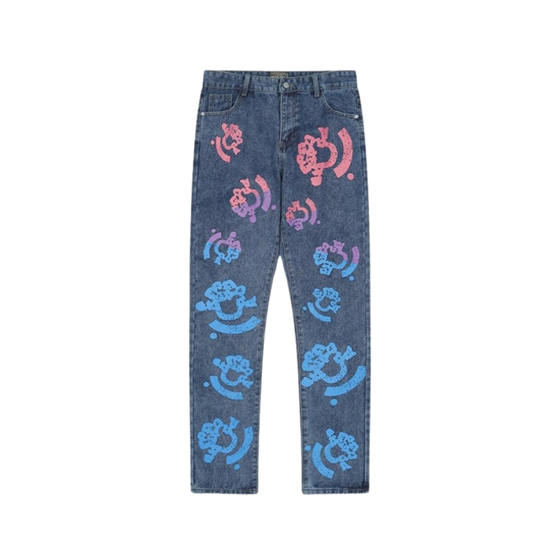 DENIM TEARS Jeans  Multicolor Print Blue