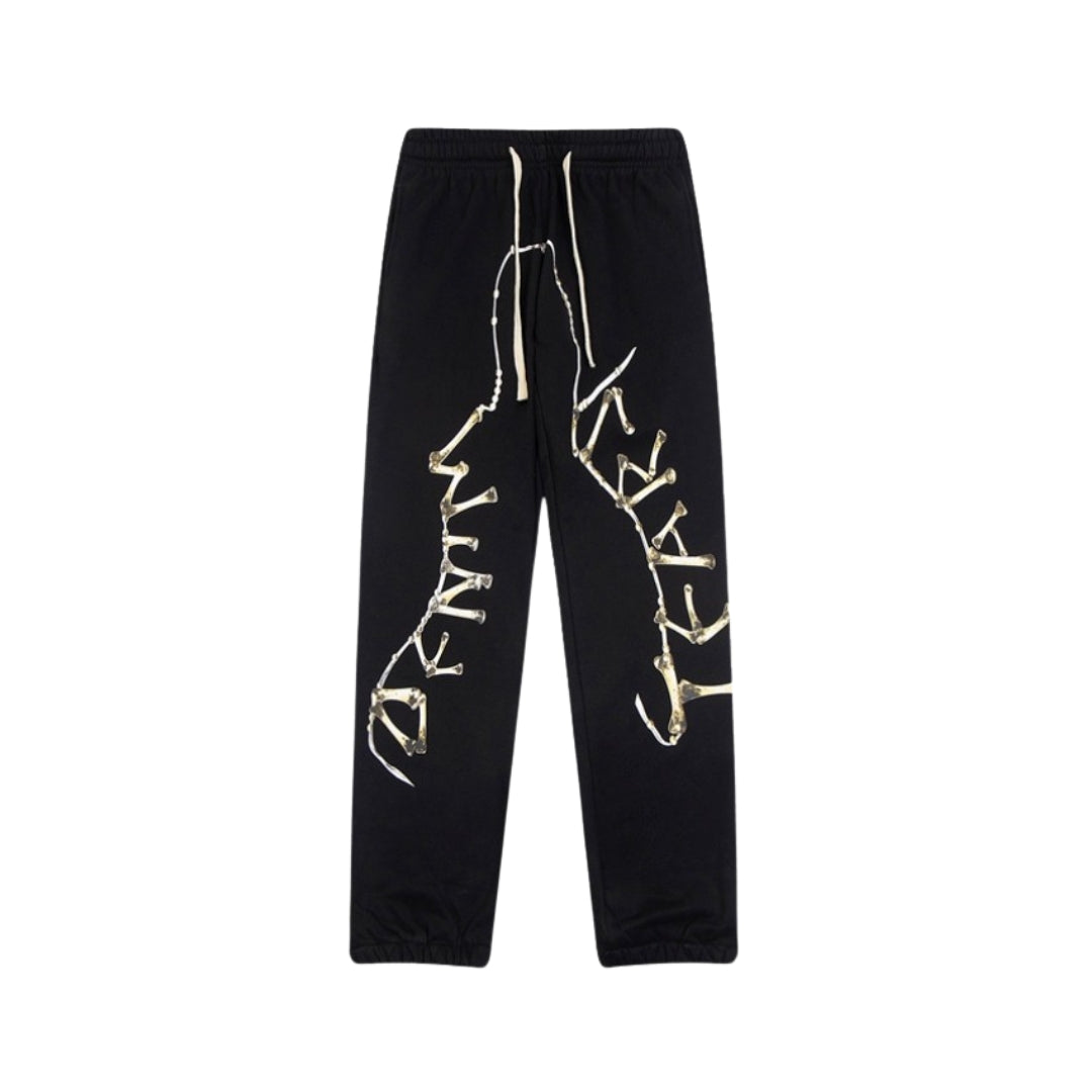 DENIM TEARS Pants Skeleton Print Black