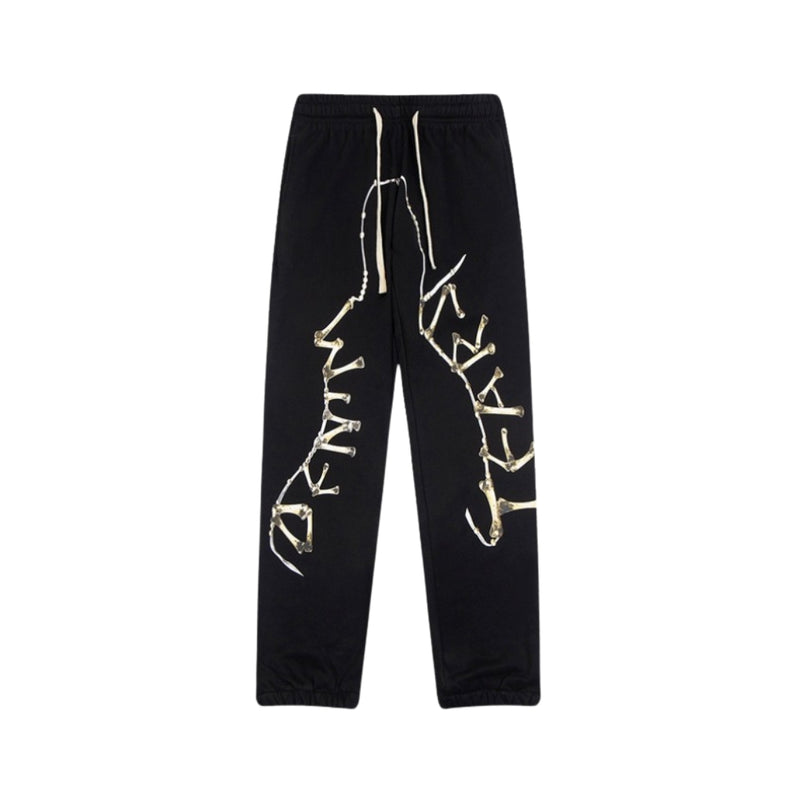 DENIM TEARS Pants Skeleton Print Black