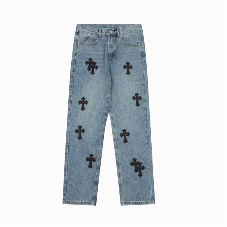 CHROME HEARTS Black Cross Mid Indigo Denim Pants Jeans