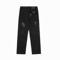 CHROME HEARTS Cross Patches Brown Jeans