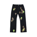 CHROME HEARTS Green Jeans & Leopard Cross