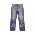 SP5DER Jeans Pink Stars