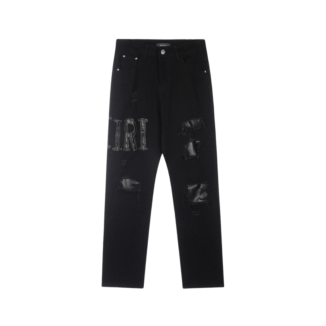 AMIRI Classic Embroidered Leather Fit Skinny Jeans
