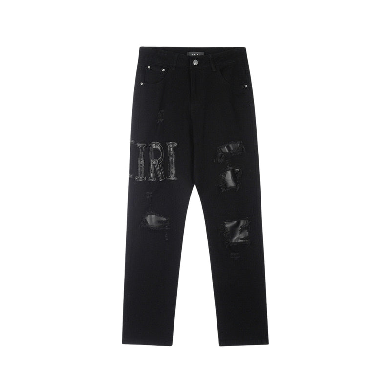 AMIRI Classic Embroidered Leather Fit Skinny Jeans