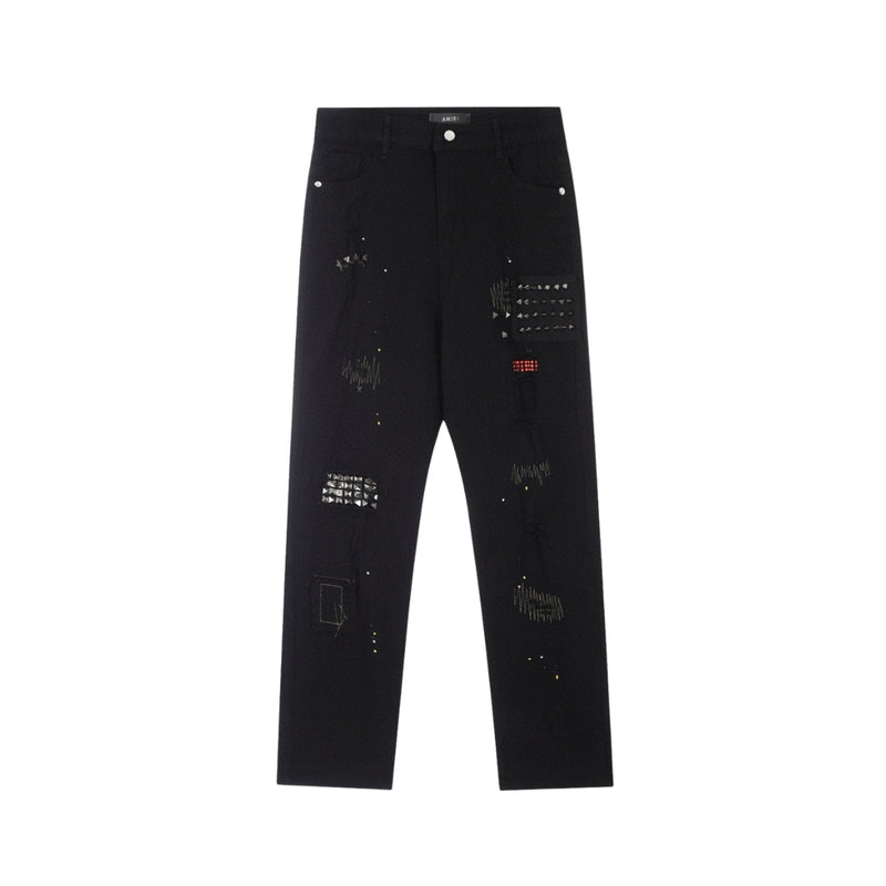 AMIRI Classic Diamond-Studded Ripped Jeans