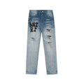 AMIRI Diamond-Studded Ripped Jeans