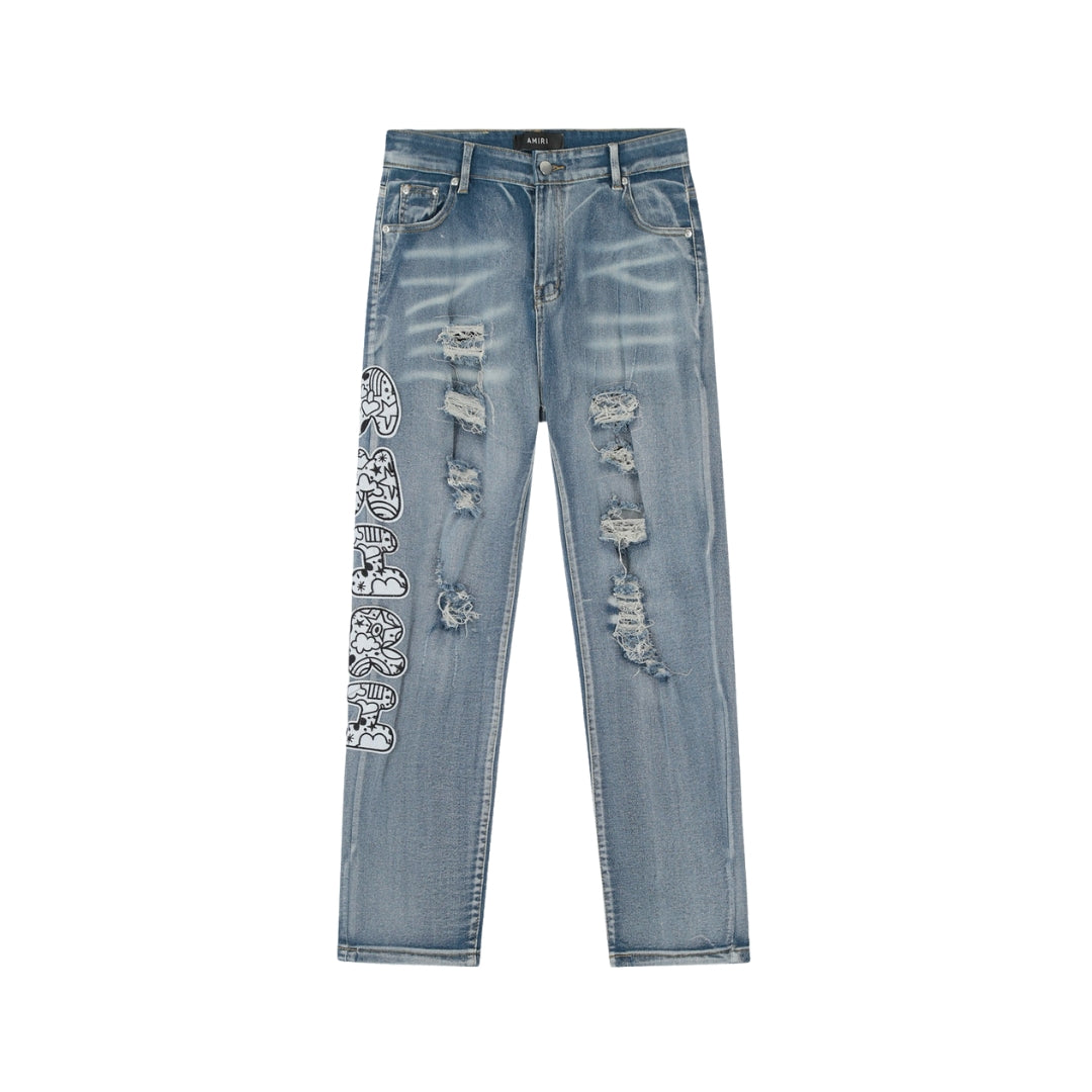 AMIRI Embroidered  Fit Skinny Jeans