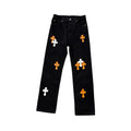 CHROME HEARTS Calça Jeans Preta Traditional