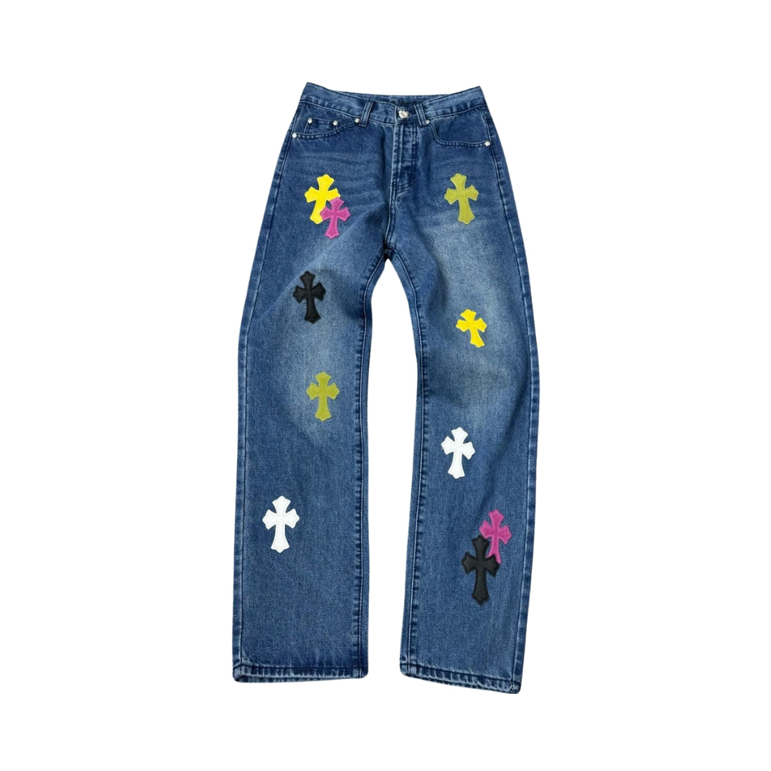 CHROME HEARTS Saoya Patch Jeans Blue