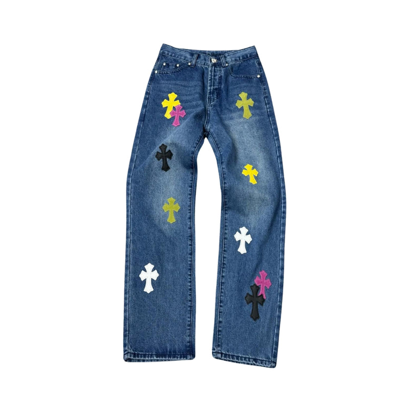 CHROME HEARTS Saoya Patch Jeans Blue