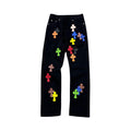 CHROME HEARTS Saoya Patchwork Leather Jeans