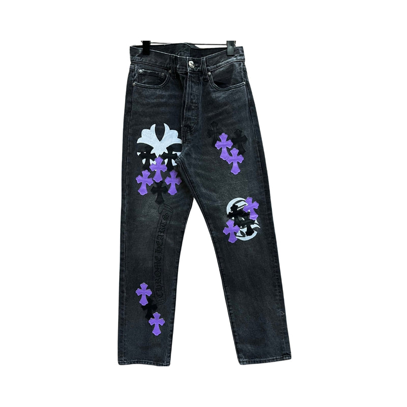 CHROME HEARTS Di Jeans Con Toppe A Croce Viola