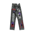 CHROME HEARTS Jeans Con Croce A Stencil E Toppe