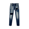 DSQUARED2 Logo In Pelle Blu Jeans
