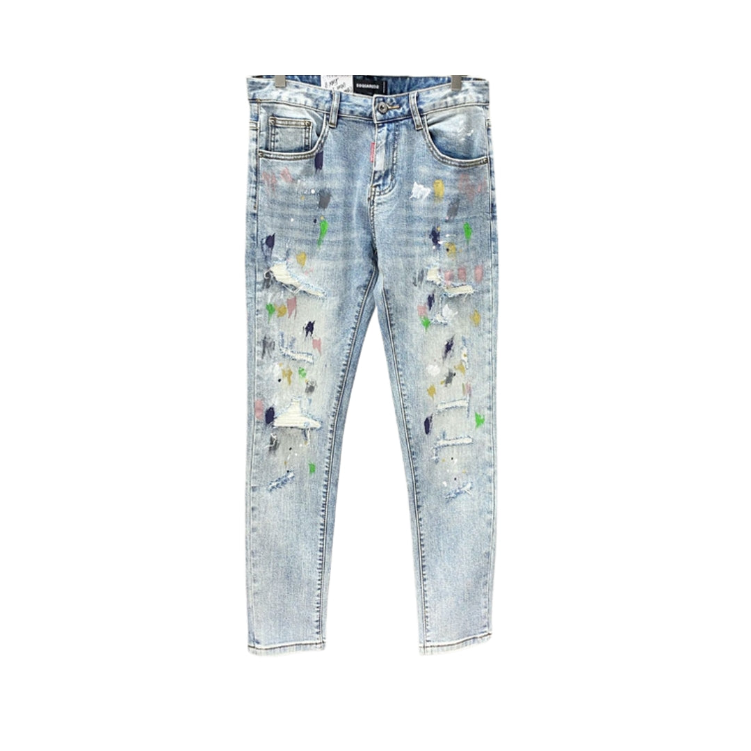 DSQUARED2 Schizzati Di Vernice E Strappati Blu Jeans