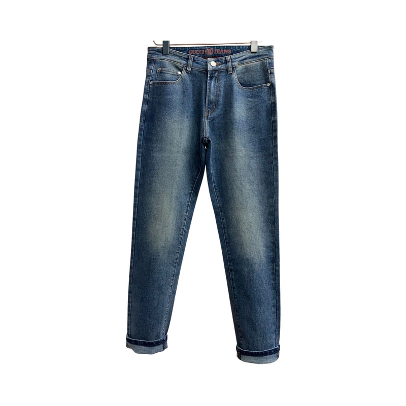 GUCCI Logo A Righe Azzurro Chiaro