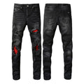 AMIRI Mens Black Slim Fit Ripped Jeans