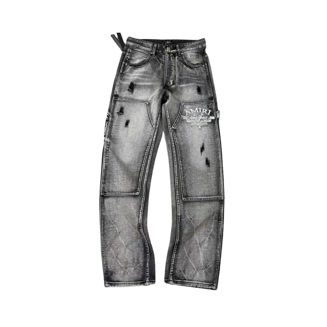 AMIRI Pantaloni a gamba dritta con pannelli effetto