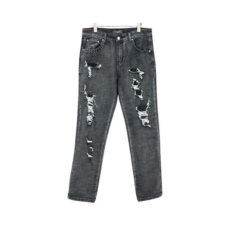 AMIRI Jeans skinny neri strappati