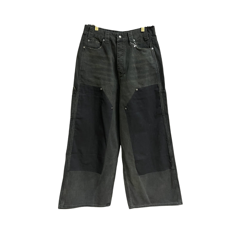 BALENCIAGA Denim Baggy Nero Effetto Strappato