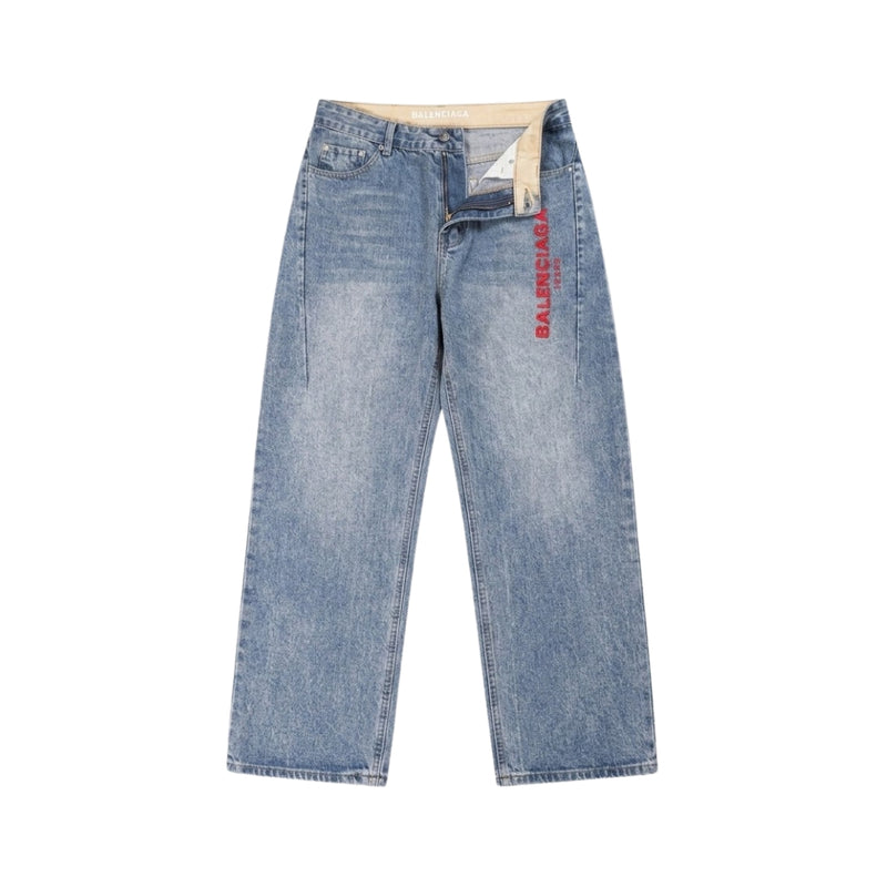 BALENCIAGA Distintivo Lavaggio Blu Chiaro Sbiadito