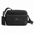 Dior CD Icon Zipped Messenger Bag Black Matte Grained Calfskin