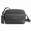 Dior CD Icon Zipped Messenger Bag Gris Flanelle Matte Grained Calfskin