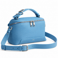Dior Dior Archie Zipped Bag with Strap Myosotis Blue Grained Calfskin