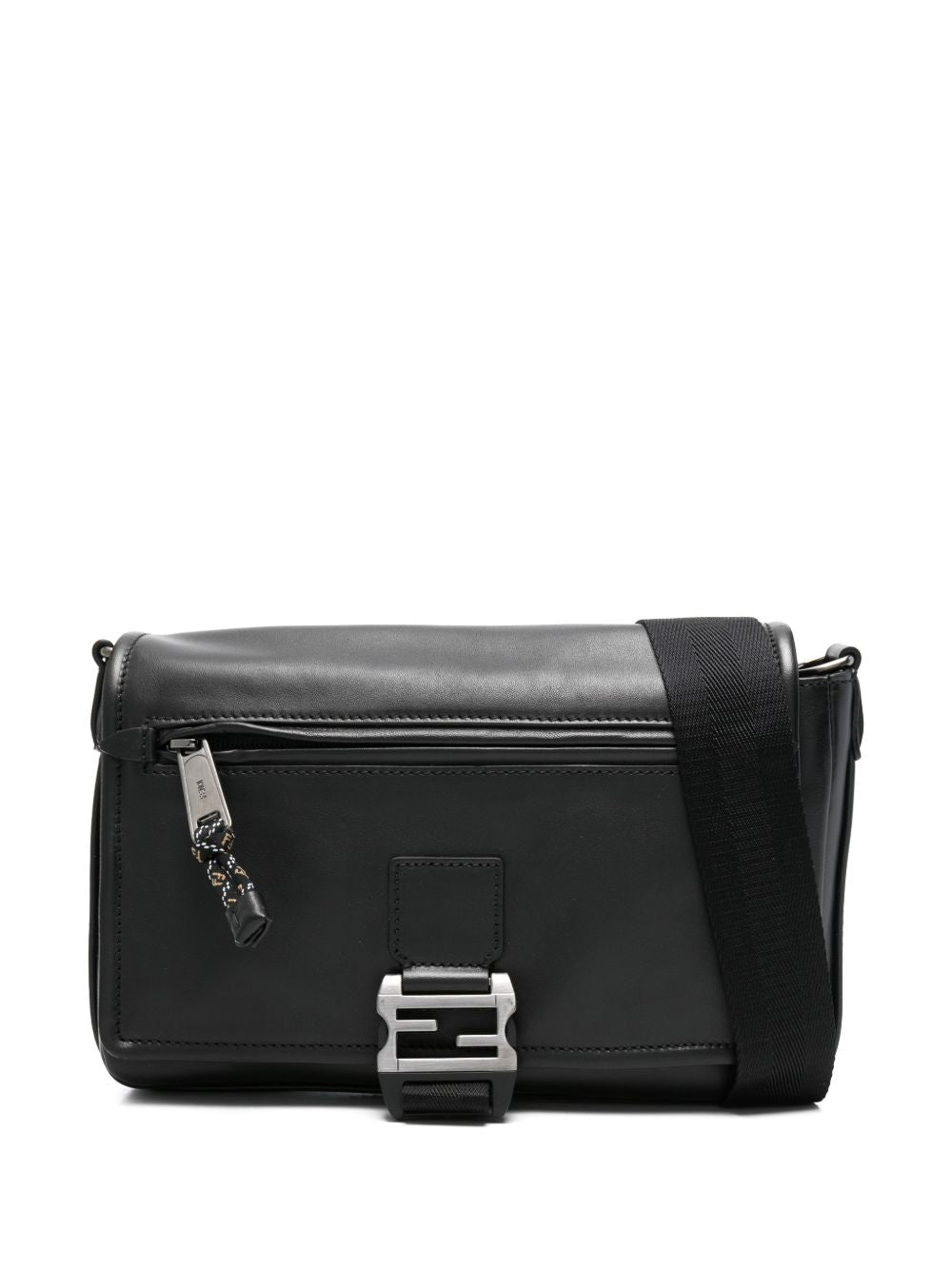 Fendi Flux Leather Buckle Messenger Bag