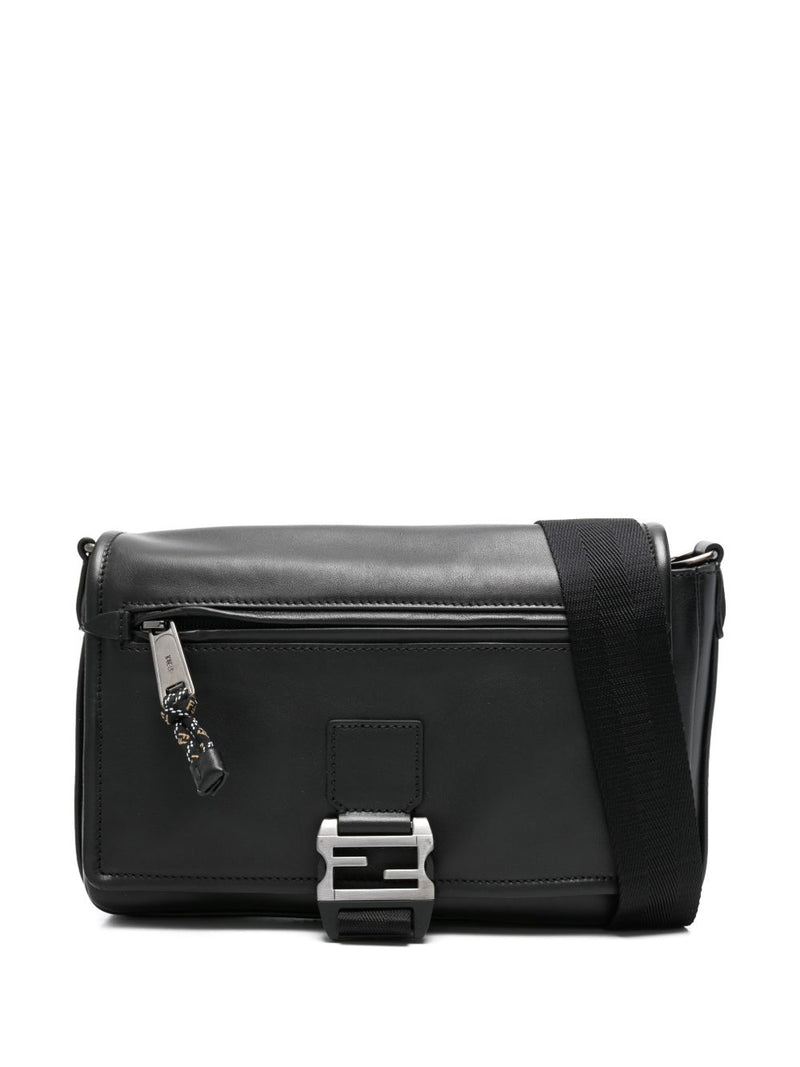 Fendi Flux Leather Buckle Messenger Bag