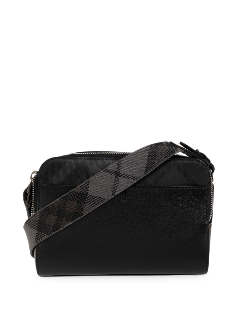 Burberry Check Messenger Bag – Black