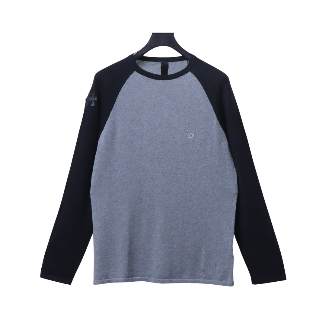 Stone Island Grey and Black Raglan T-Shirt