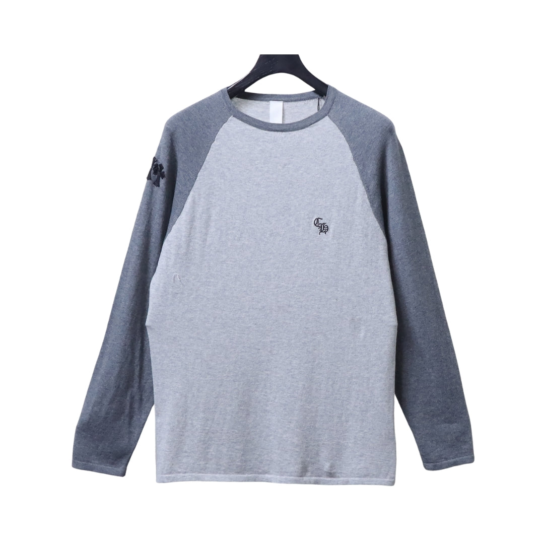 Stone Island Maglia Raglan Grigio Scuro con Patch Croce
