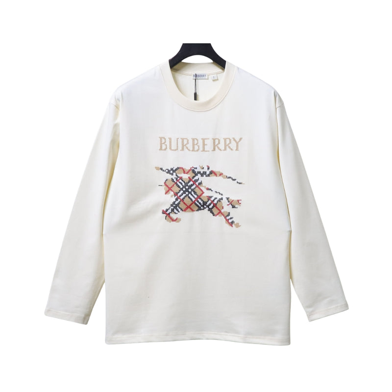 Burberry Cotone con Logo Ricamato Beige