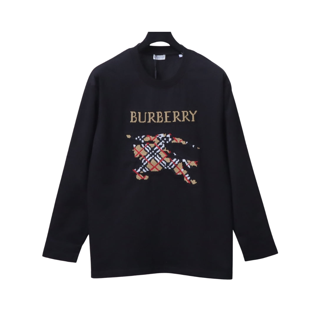 Burberry Cotone con Logo Ricamato Nera
