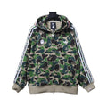 BAPE X Adidas Cappuccio Camo Verde a Zip
