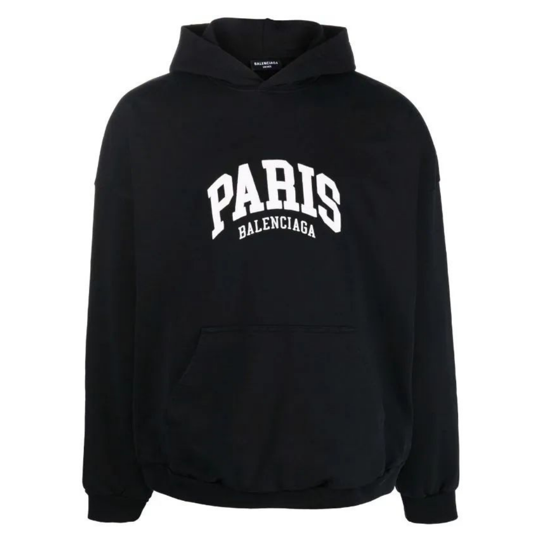 Balenciaga Cities Paris cotton jersey hoodie