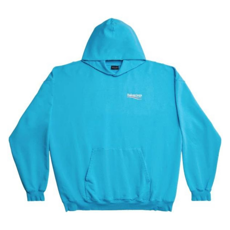 Balenciaga Hoodie Large Fit in Blue Sky