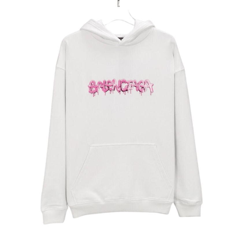 Balenciaga Slim Wide Fit Hoodies in White