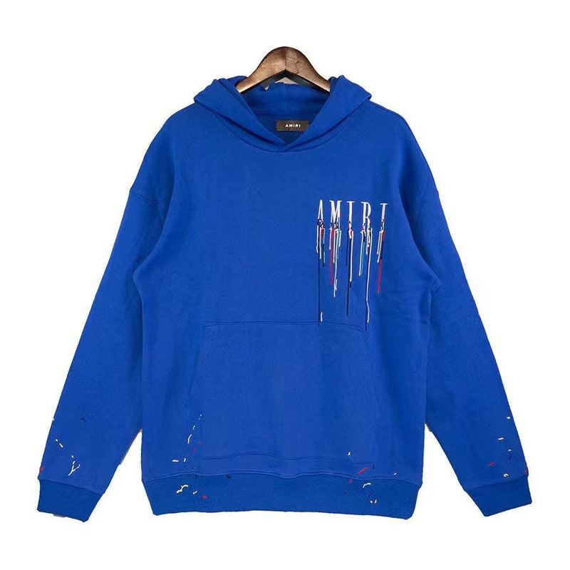 Amiri Embroidered Paint Drip Core Logo Hoodie