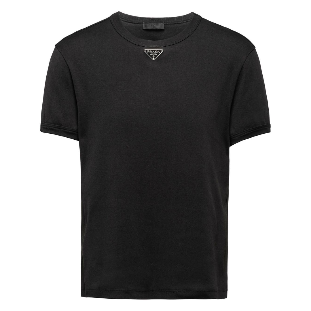 Prada Logo plaque slim fit cotton