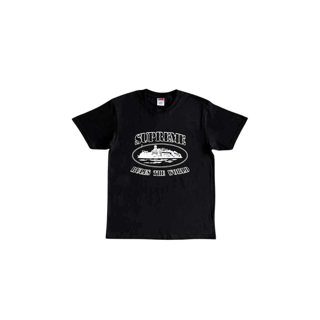 Corteiz Supreme x Rules The World Tee – Black