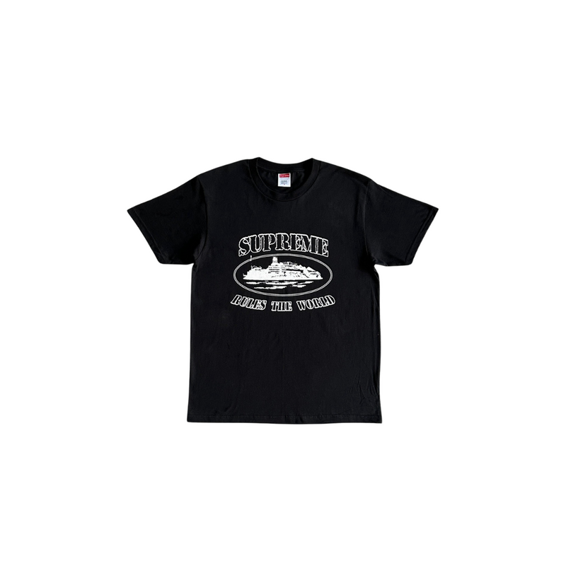 Corteiz Supreme x Rules The World Tee – Black
