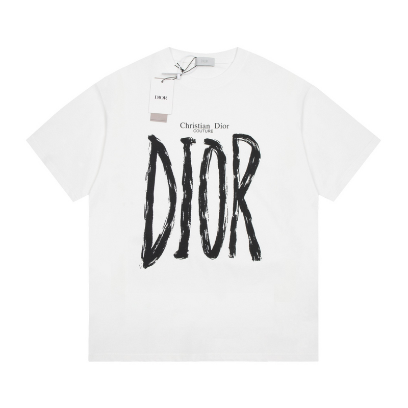 Dior Homme White Logo Embroidered T Shirt