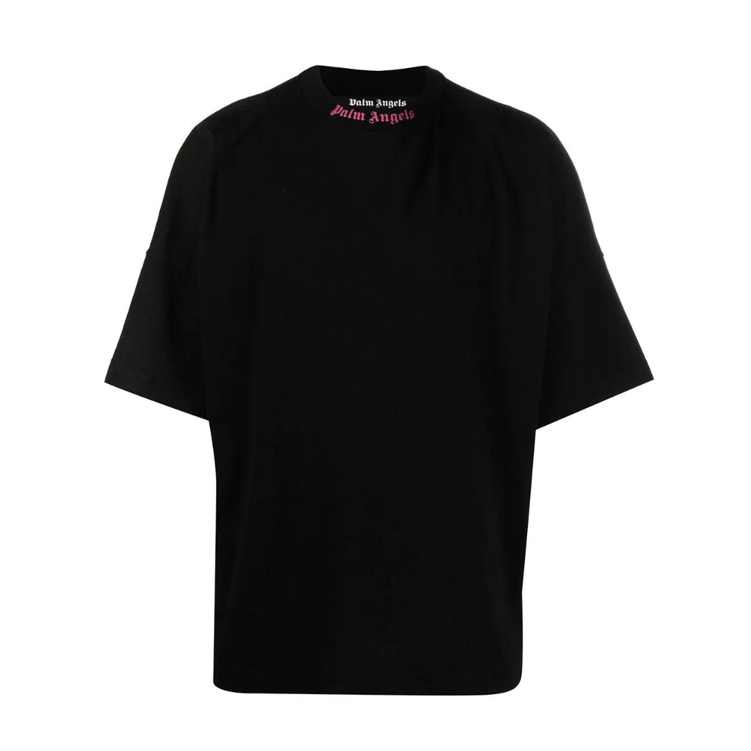 Palm Angels Double Logo T-Shirt In Black
