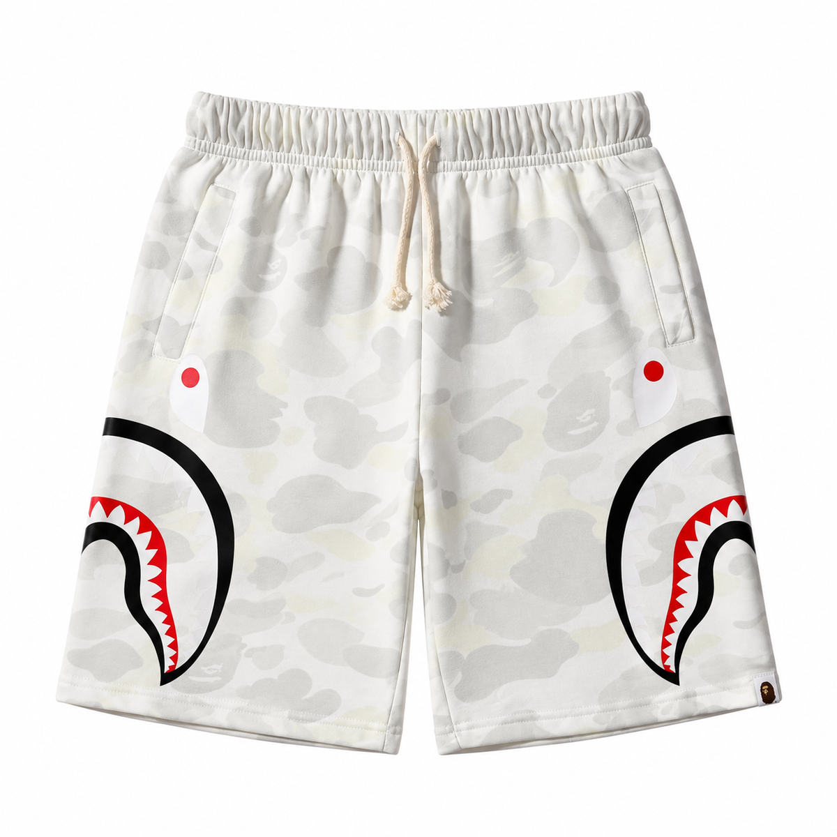 BAPE City Camo Side Shark Sweat Shorts White