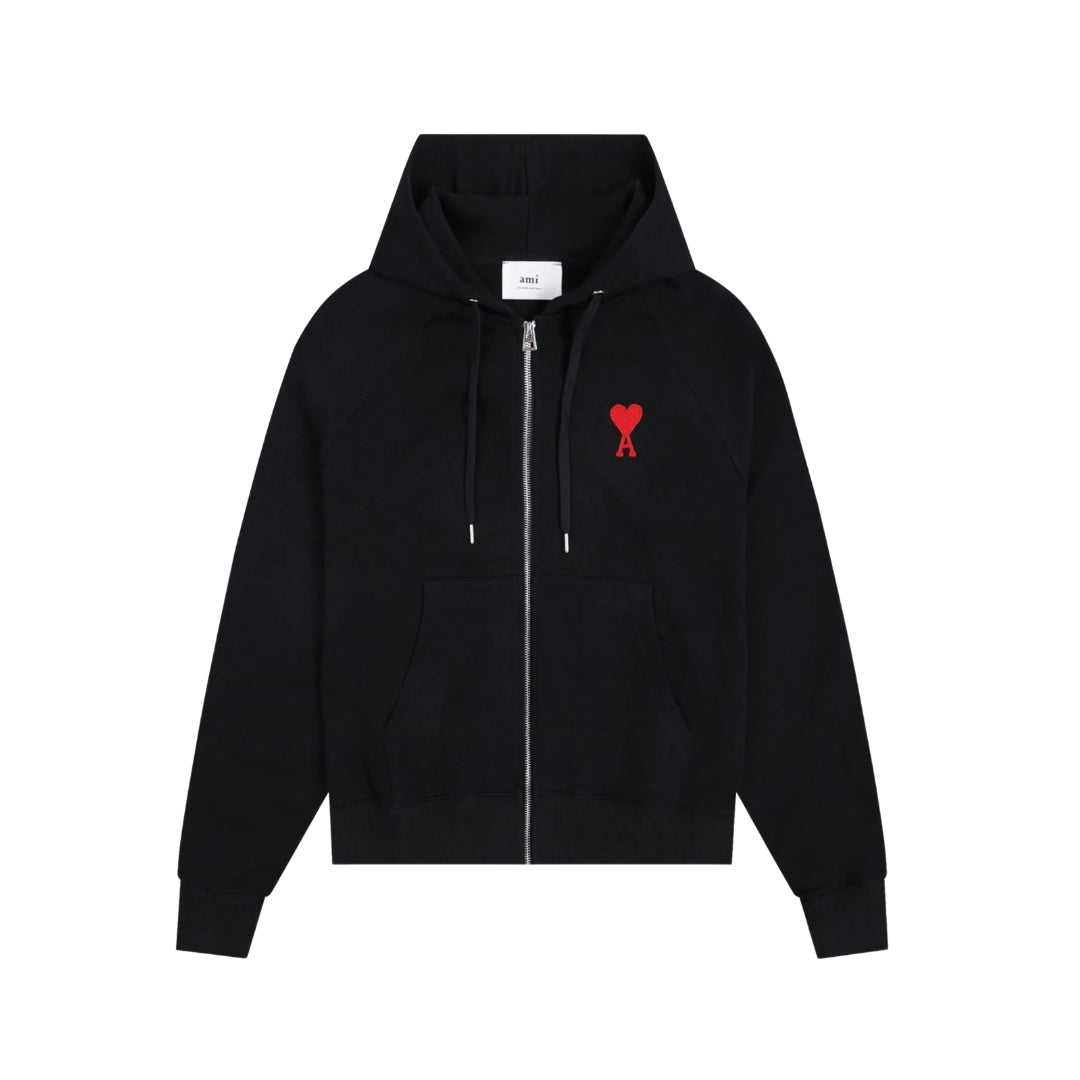 AMI Paris Logo-Embroidered Cotton-Jersey Sweatshirt